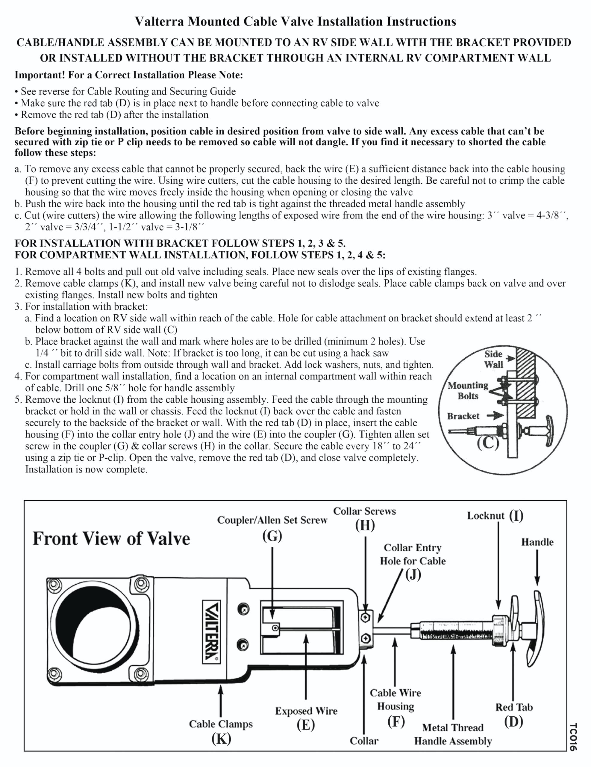 Valterra branded packaging and label showing kit contents and universal fit notes