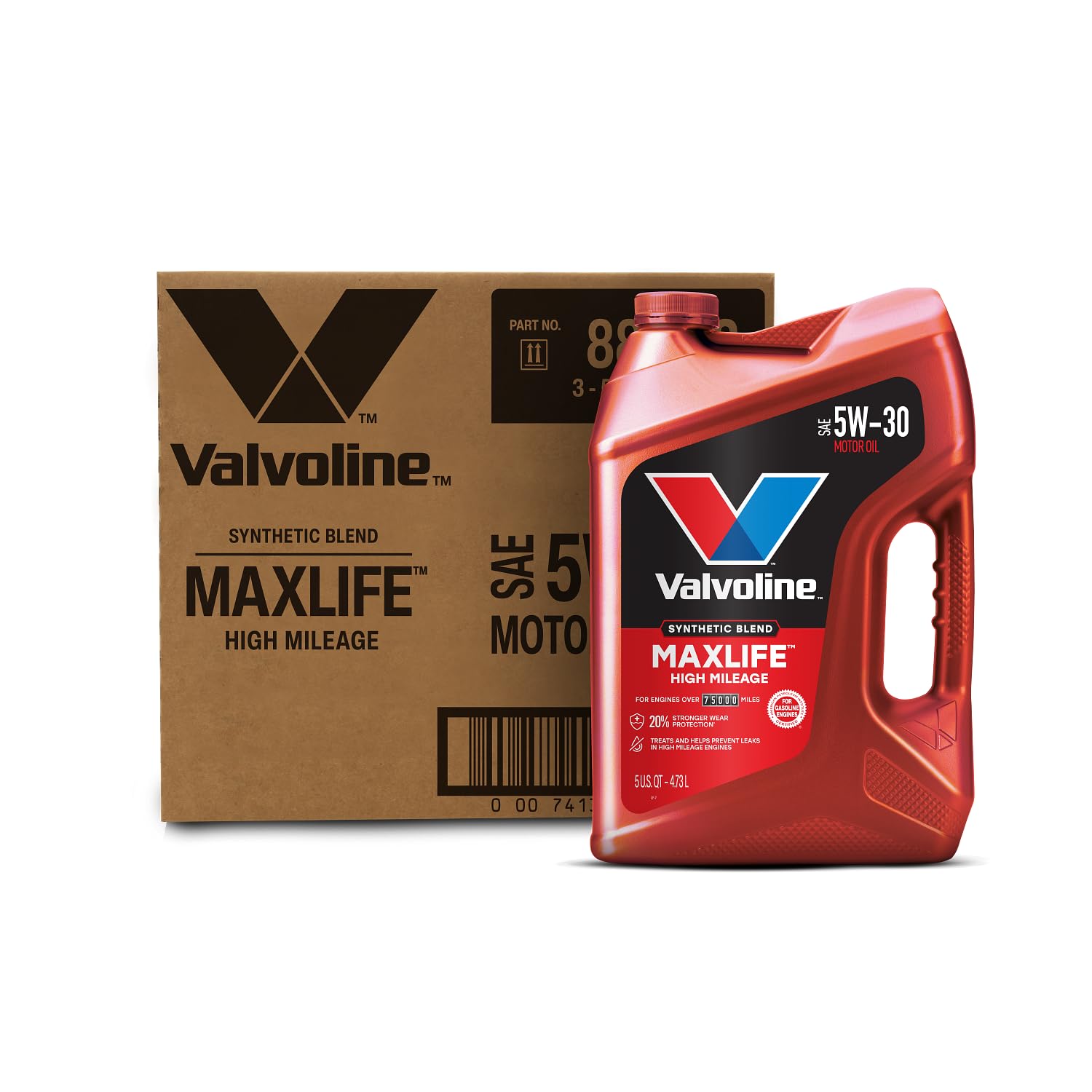 Valvoline high mileage front label showing product benefits and clarity