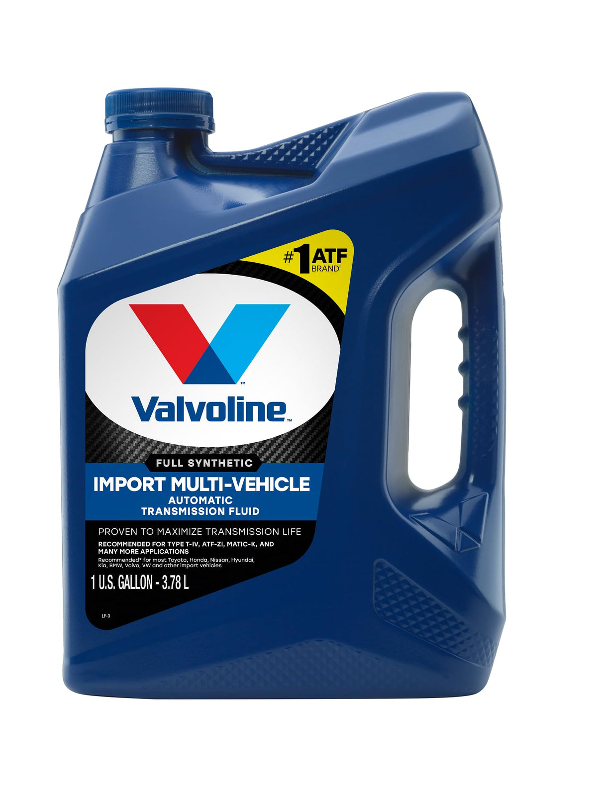 Valvoline bottle front showing product and broad compatibility benefits