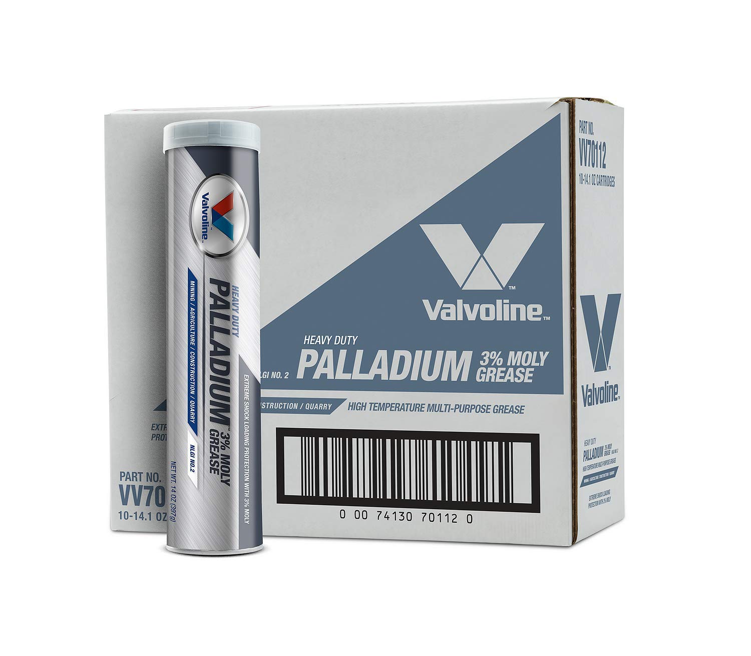 Valvoline Palladium cartridge front view showing label and size benefits