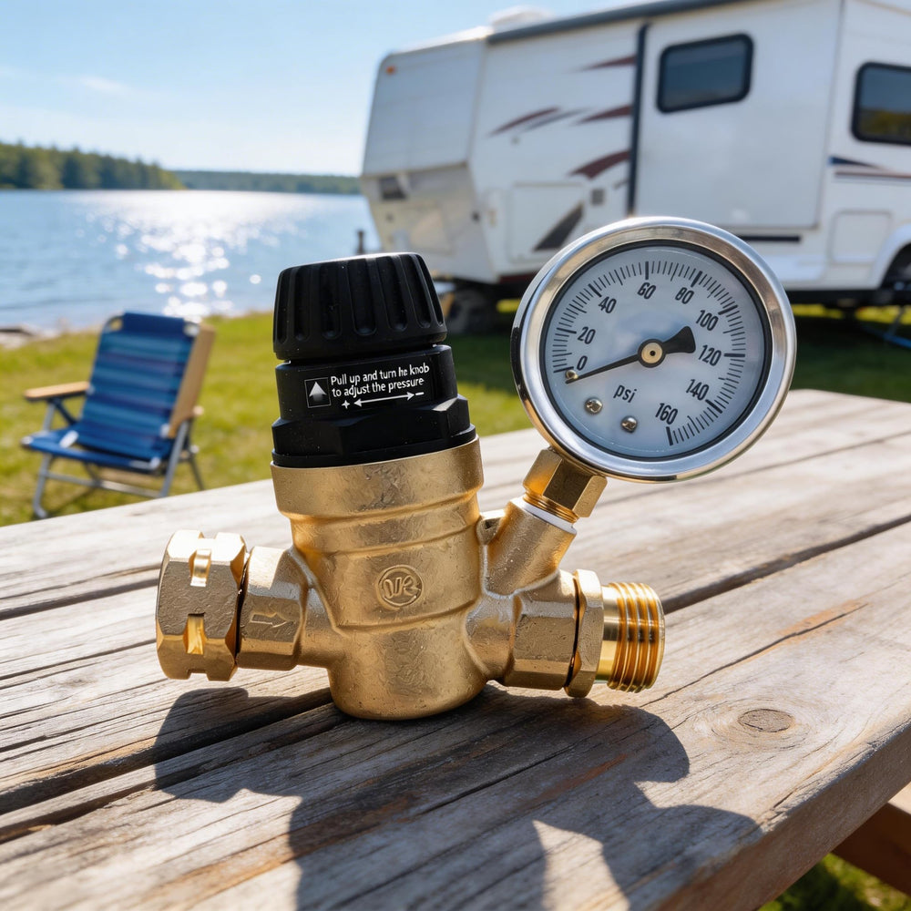 VANCOCO closeup of integrated gauge for instant pressure monitoring benefit