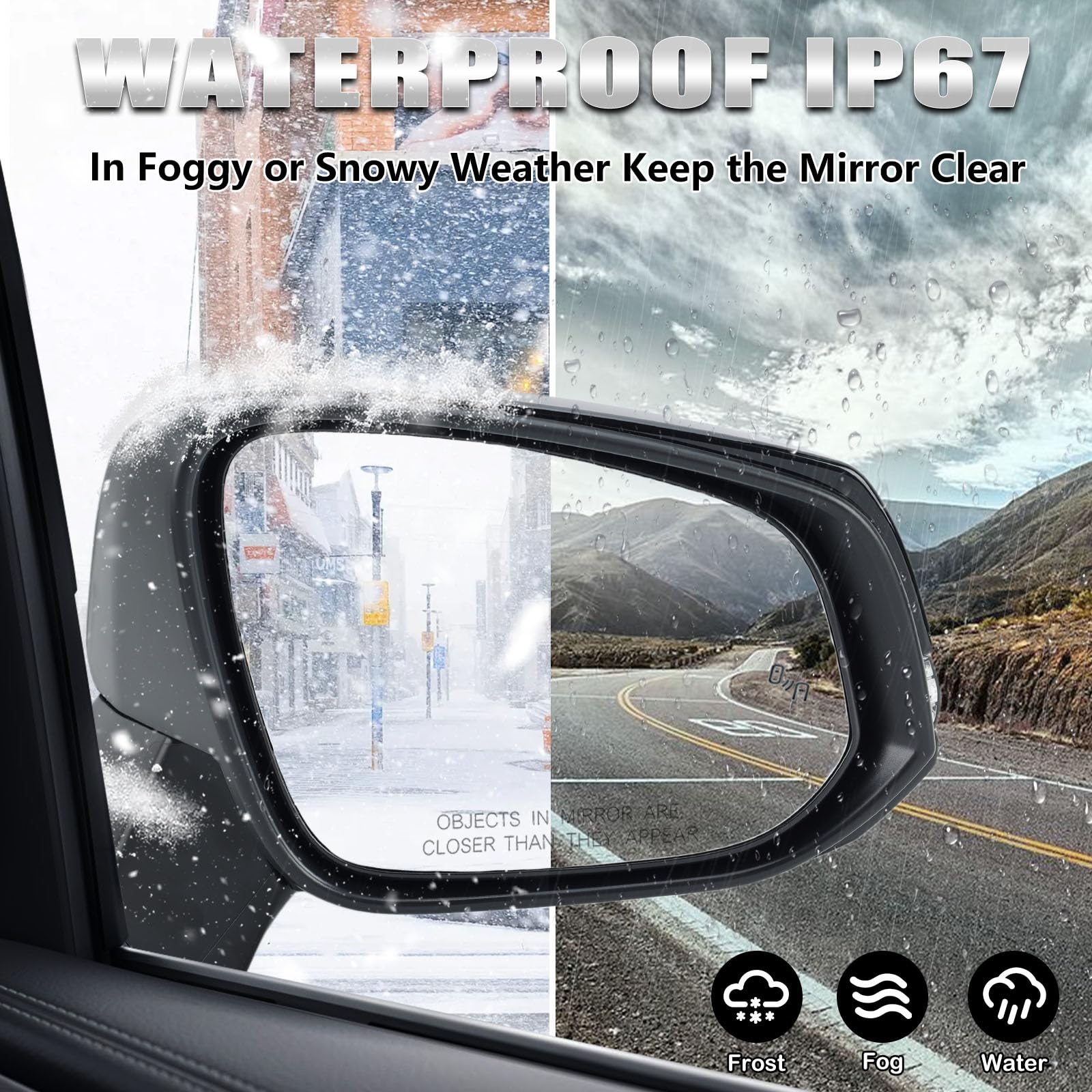 VANLOGY blind-spot indicator close-up showing added safety alert feature