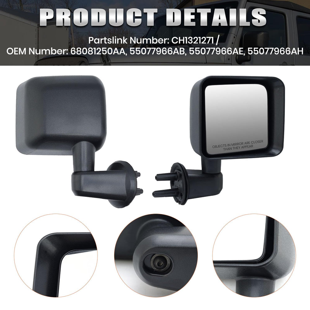 VANLOGY mirror beside a ruler showing dimensions and fitment confidence benefit