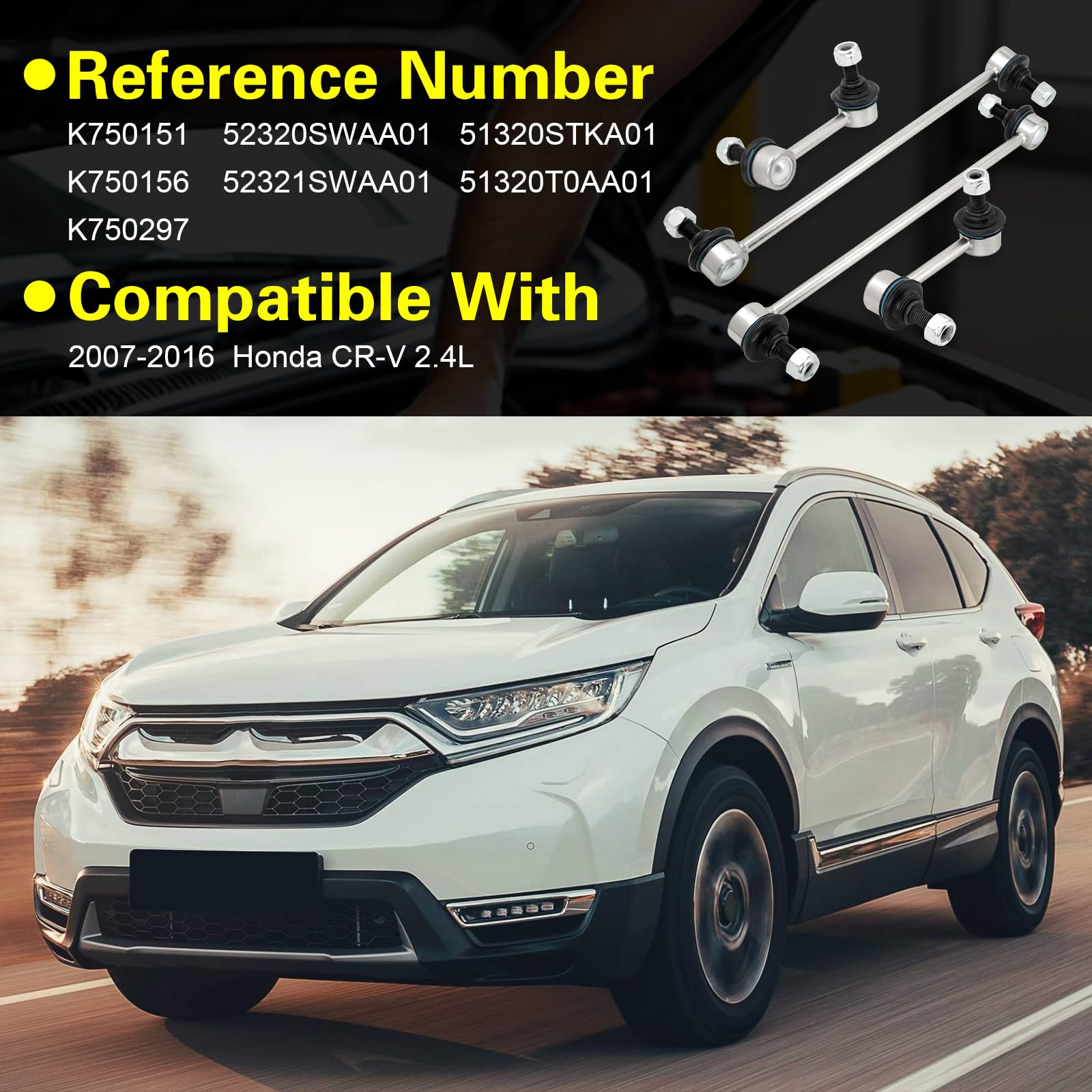 VANUODA front sway bar end link installed on CR-V improving steering stability