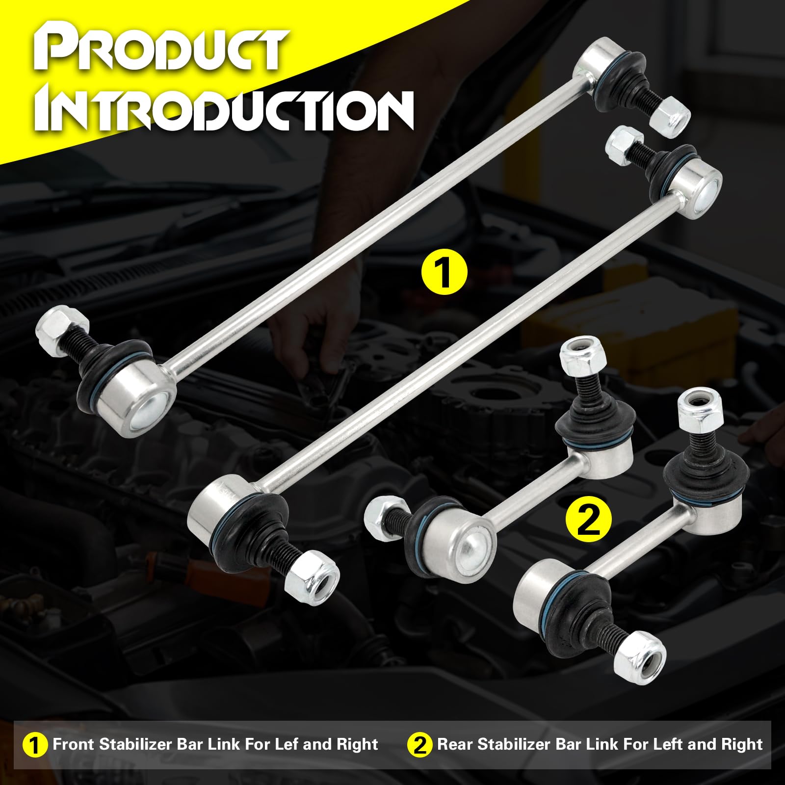 VANUODA rear links in packaging illustrating ready-to-install convenience and fitment