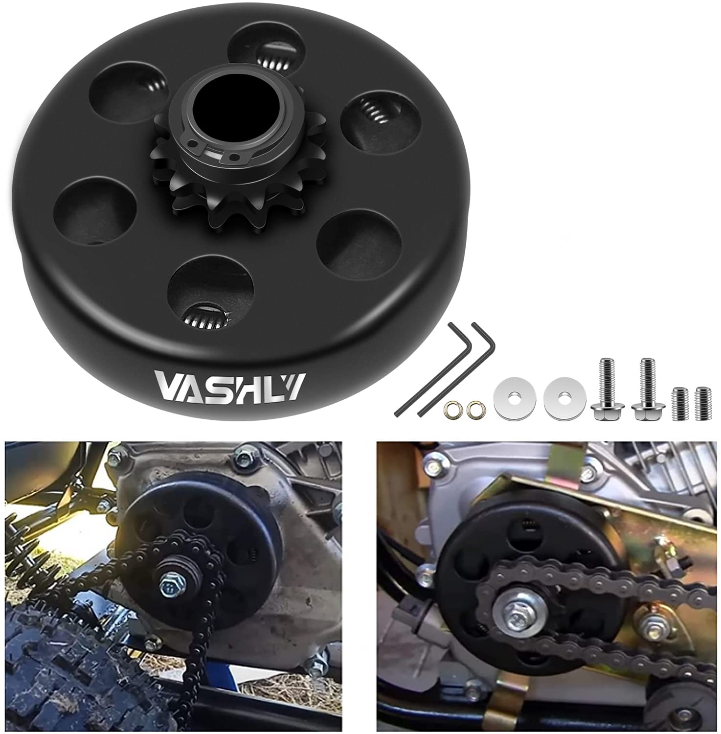 Vashly clutch installed on a go-kart in use showing practical application and performance benefit