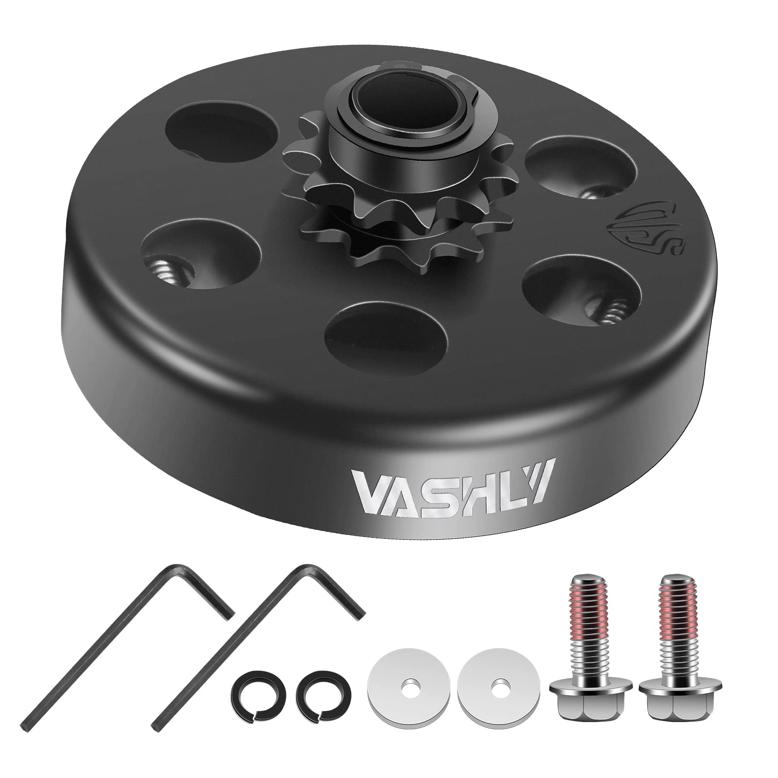 Vashly clutch front view showing 11-tooth sprocket and durable finish for reliable power transfer