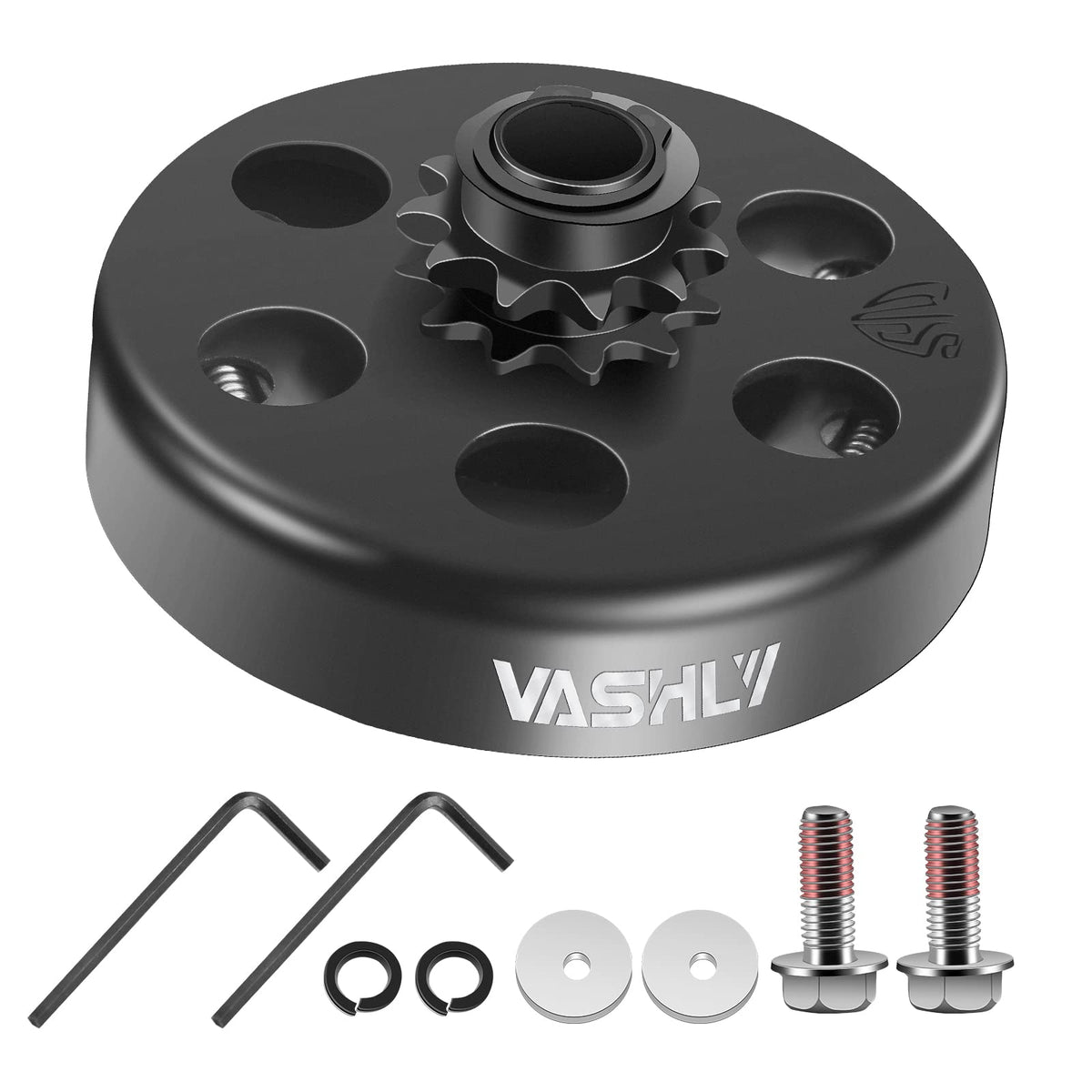 Vashly clutch front view showing 11-tooth sprocket and durable finish for reliable power transfer