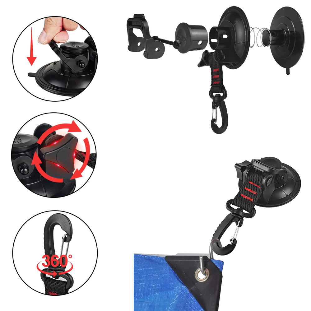 Vashly suction cup mounted on car side providing damage-free anchor point
