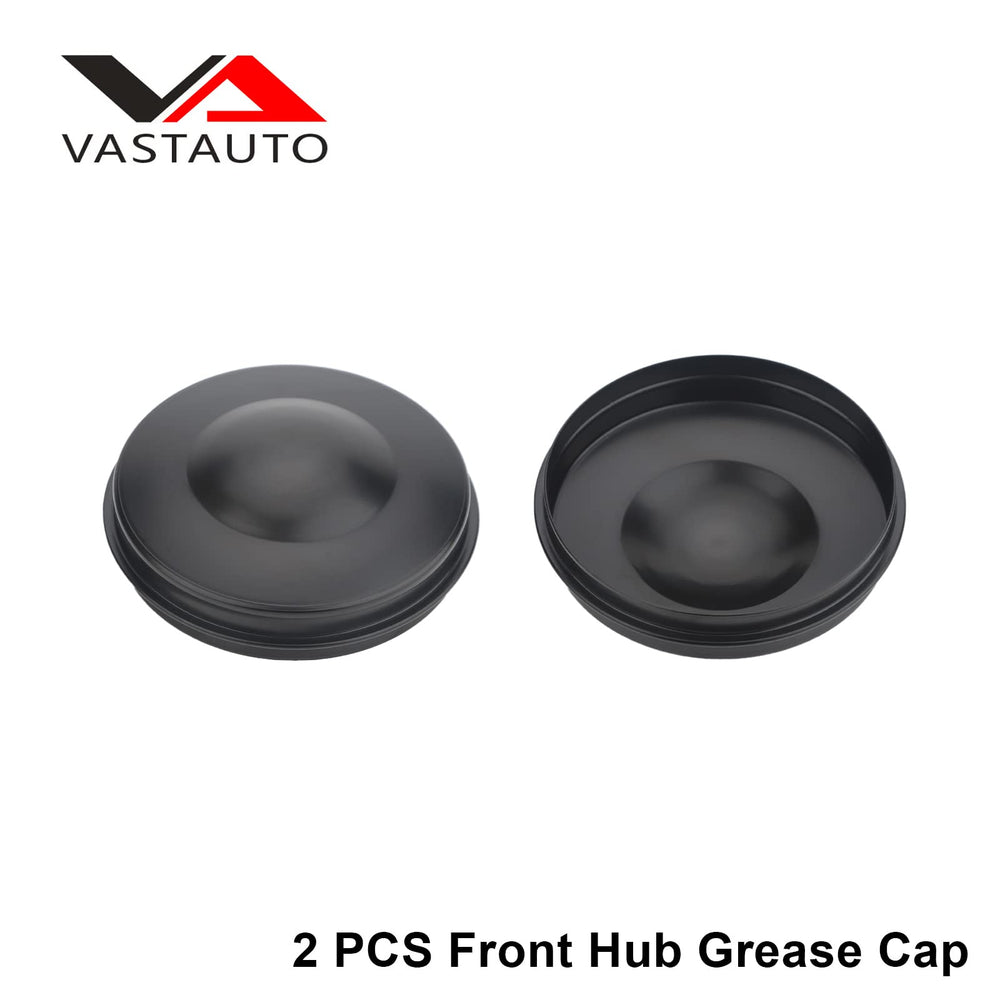 VASTAUTO front hub grease cap size comparison with ruler showing correct OEM dimensions