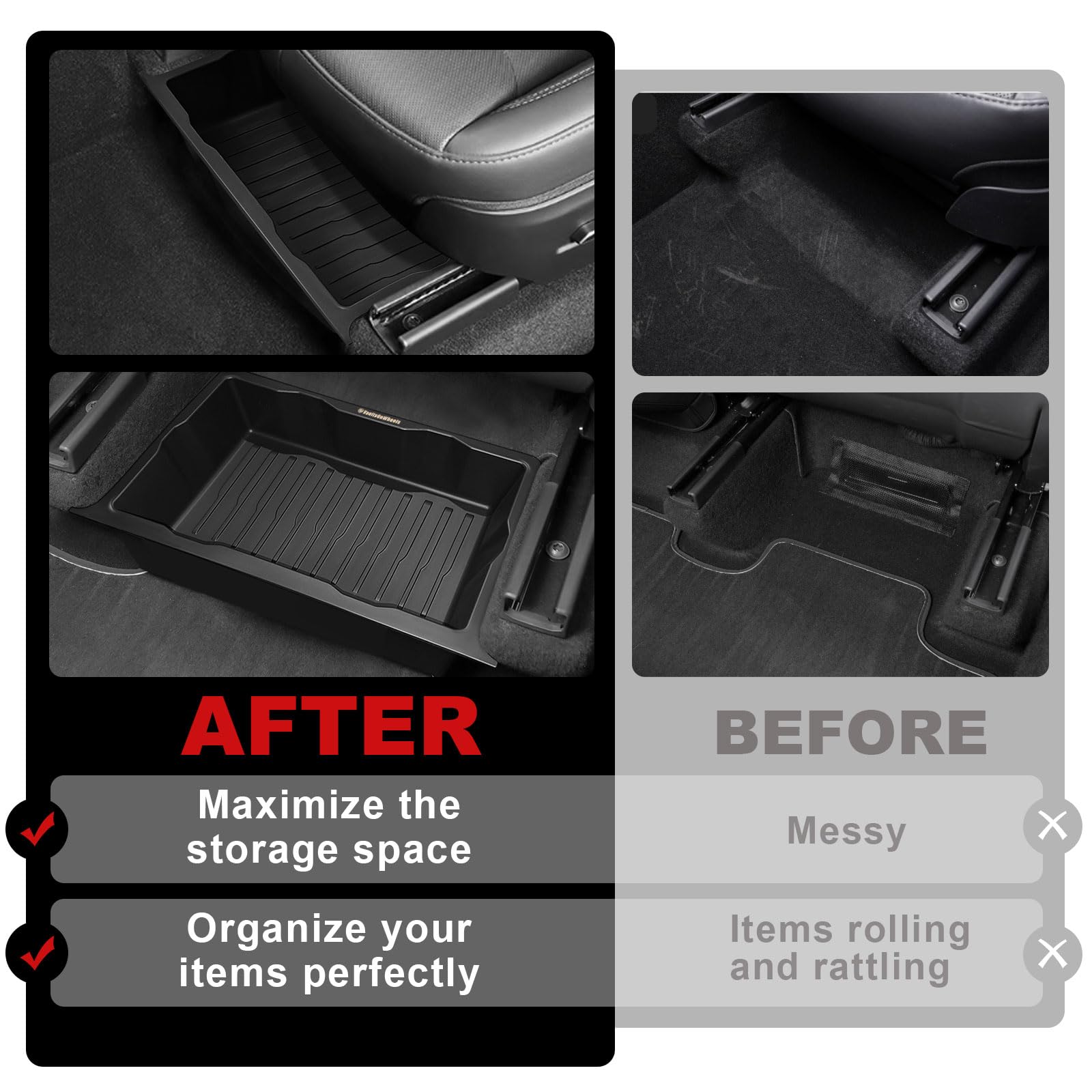 VaultsOnWheels removable bin being lifted demonstrating tool-free removal and easy cleaning benefit
