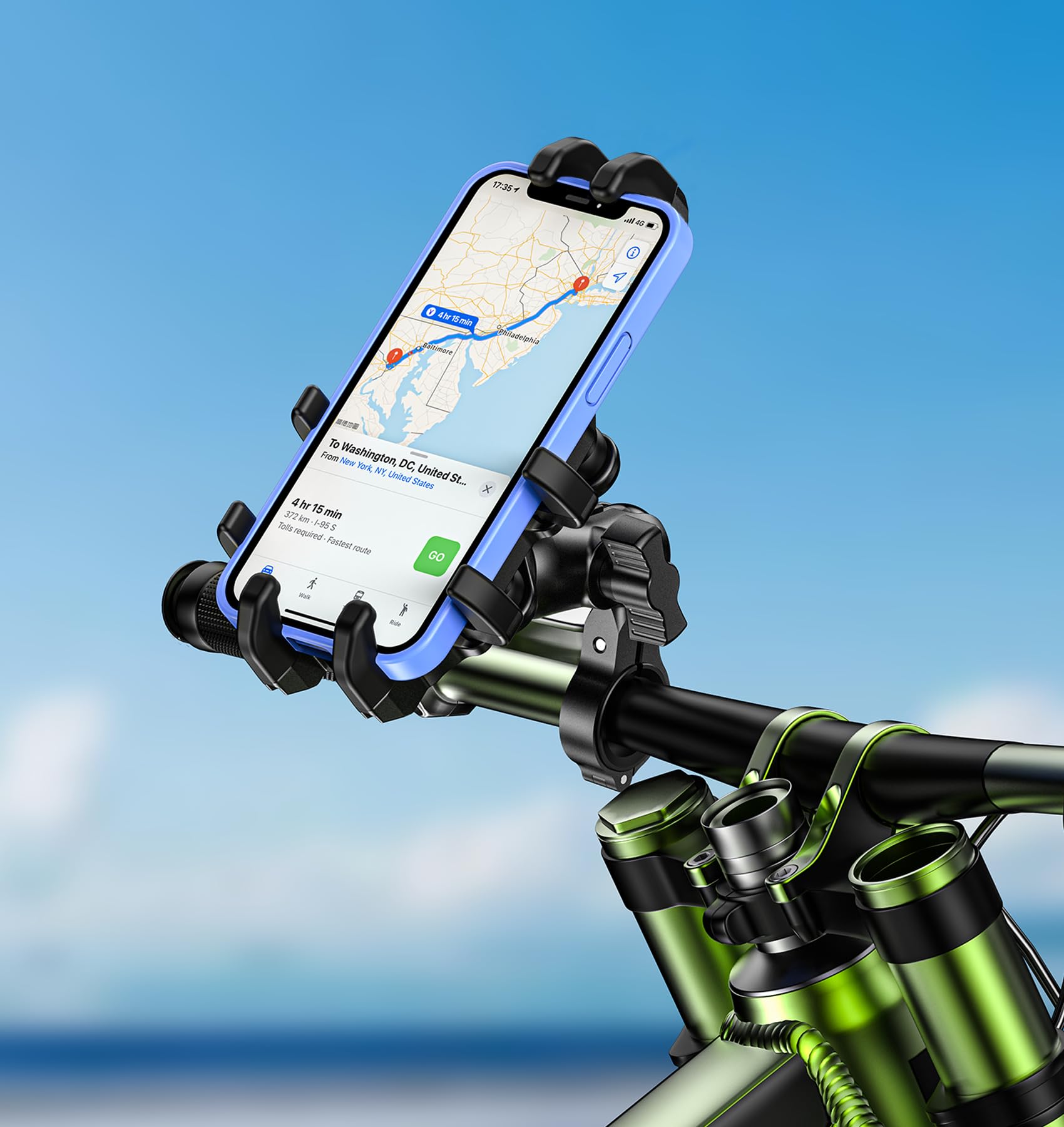 VAZESWIN aluminum base with rubber insets ensuring tight handlebar fit