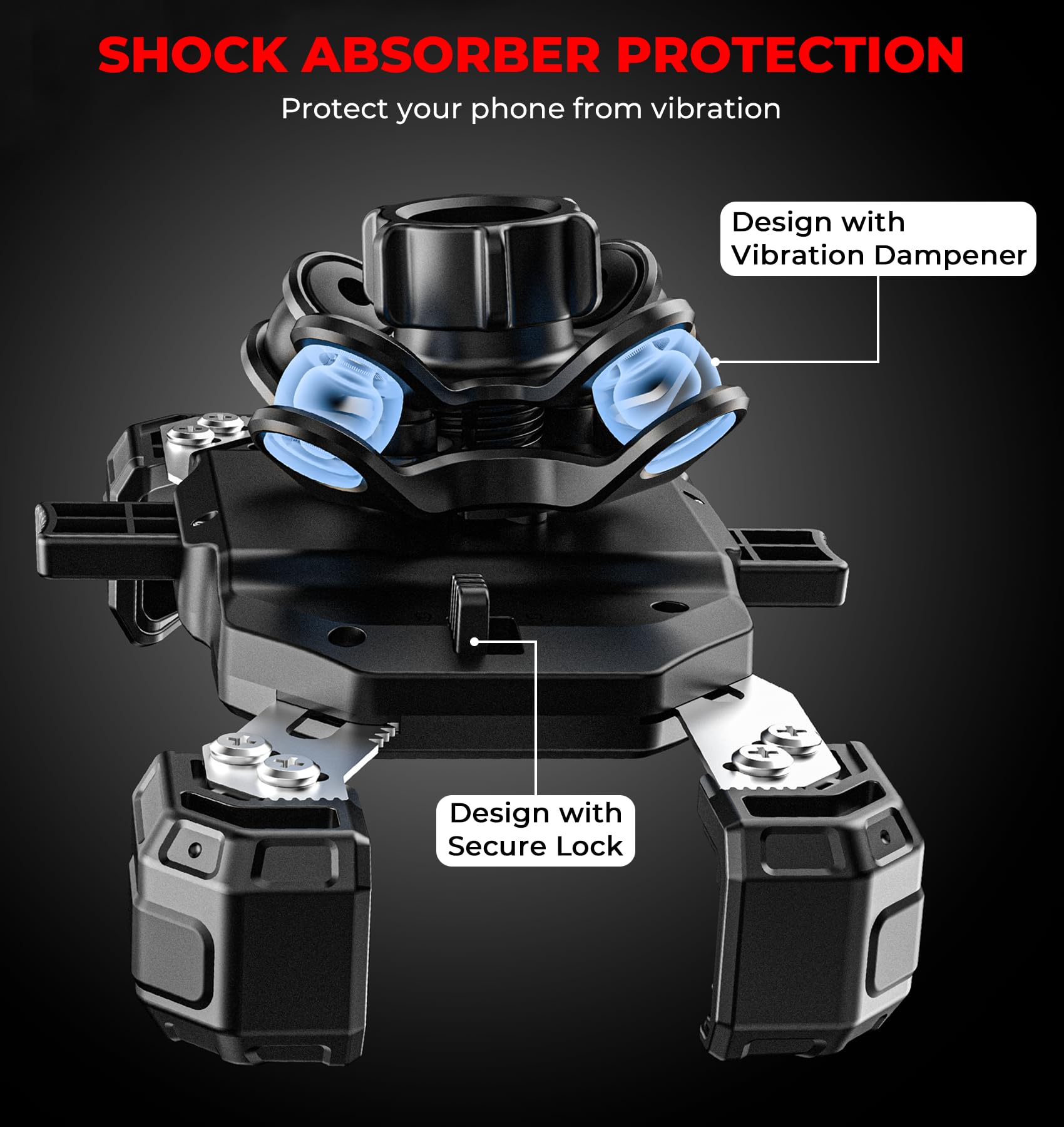 VAZESWIN close-up of vibration dampener reducing road shock for smoother video