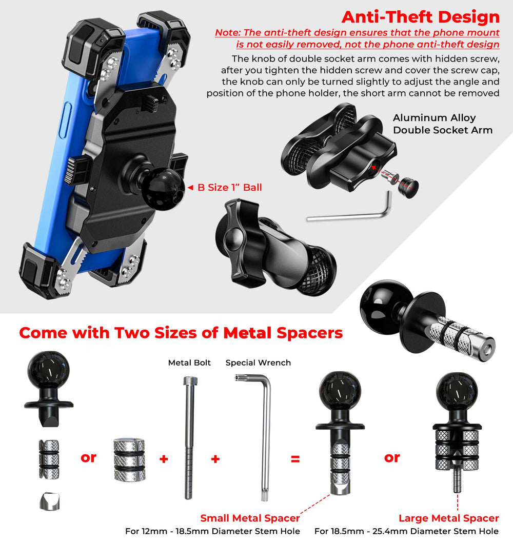VAZESWIN double socket arm hidden screw showing tamper-resistant security