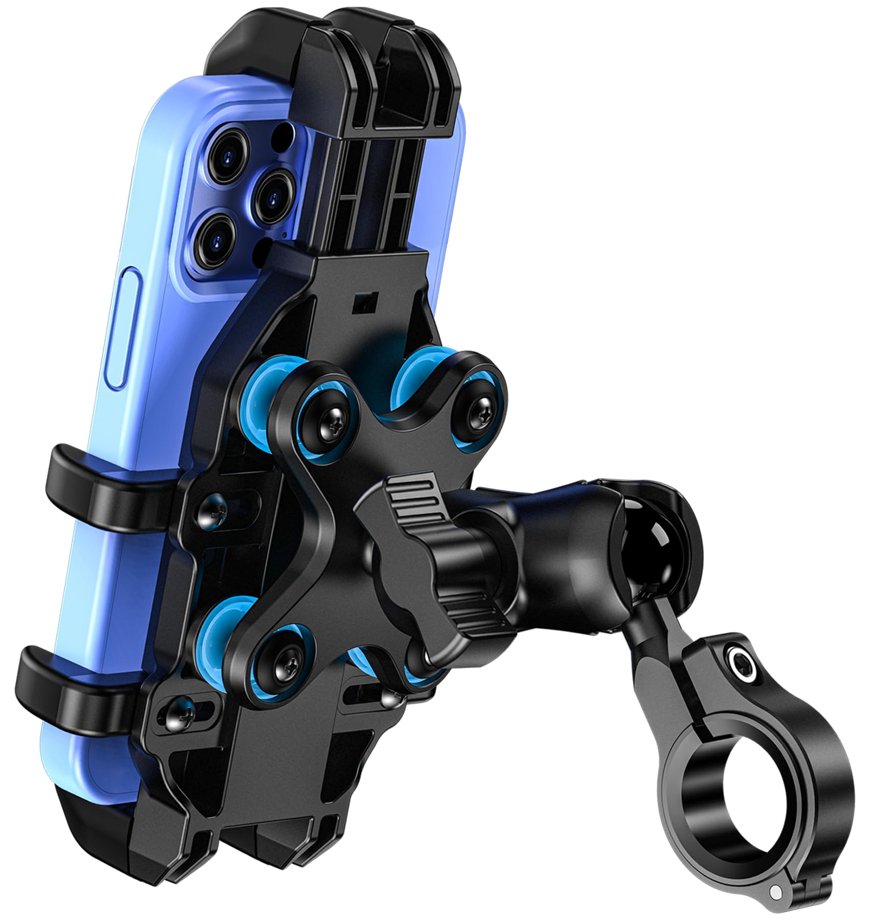 VAZESWIN front view on handlebar showing secure mount and stability