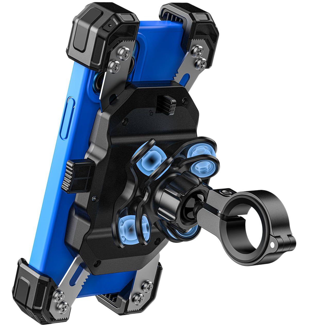 VAZESWIN front view mounted on handlebar showing secure fit and stability