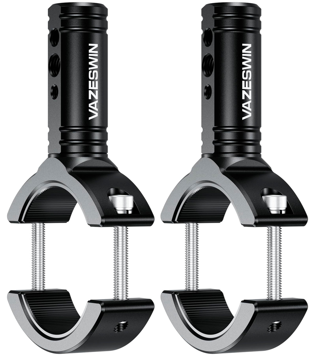 VAZESWIN front view mounted on motorcycle bumper showing secure fit and stability