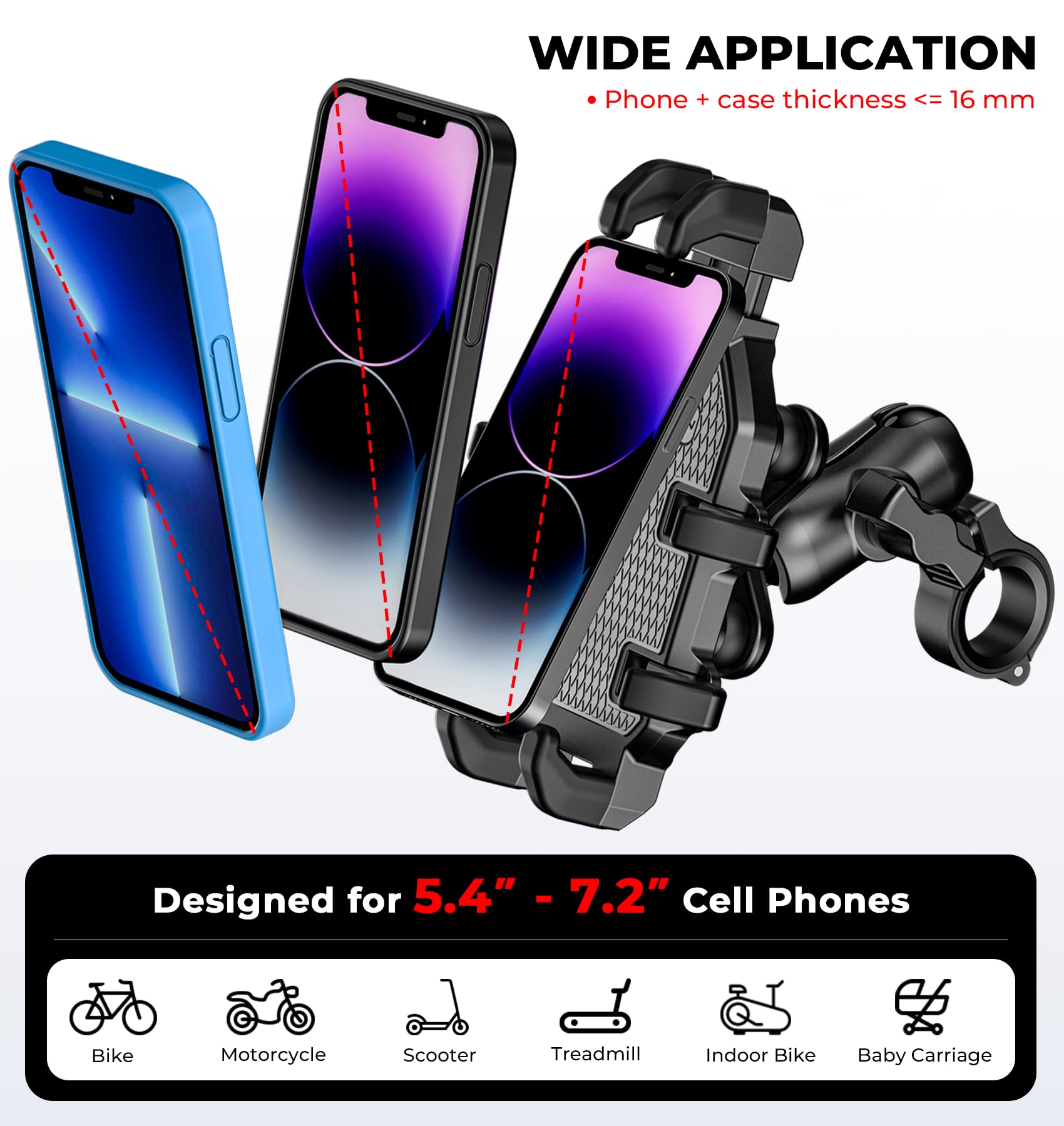 VAZESWIN mounted phone horizontal view enabling stable landscape video