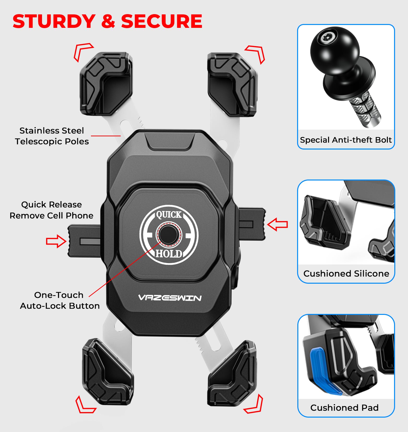VAZESWIN mounted with phone in landscape GPS view improving navigation clarity