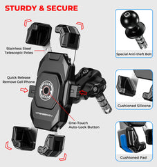 VAZESWIN side profile with phone in cradle illustrating stable hold