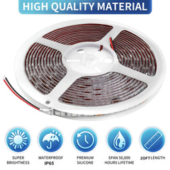 Vbakor LED strip closeup of silicone coating showing weather protection benefit