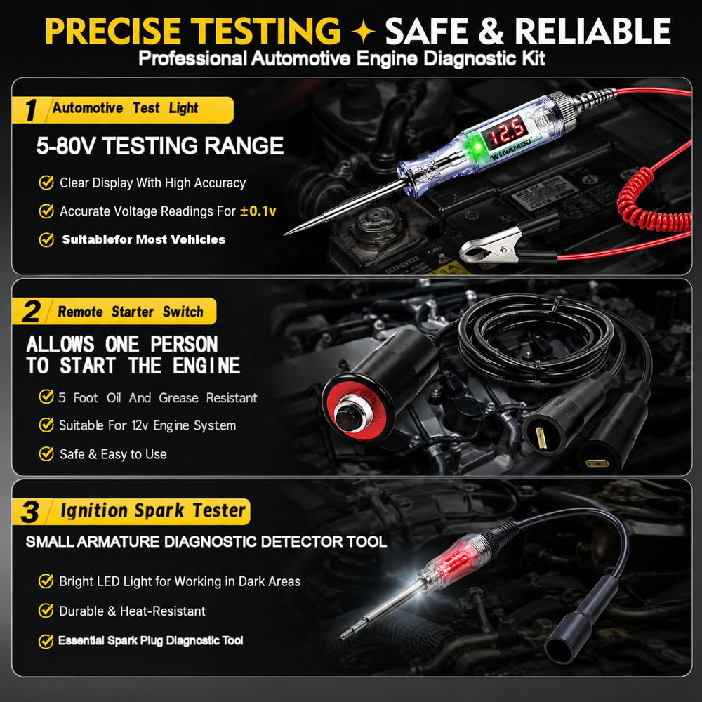 VCC inline spark tester close-up showing clear spark indication for quick checks