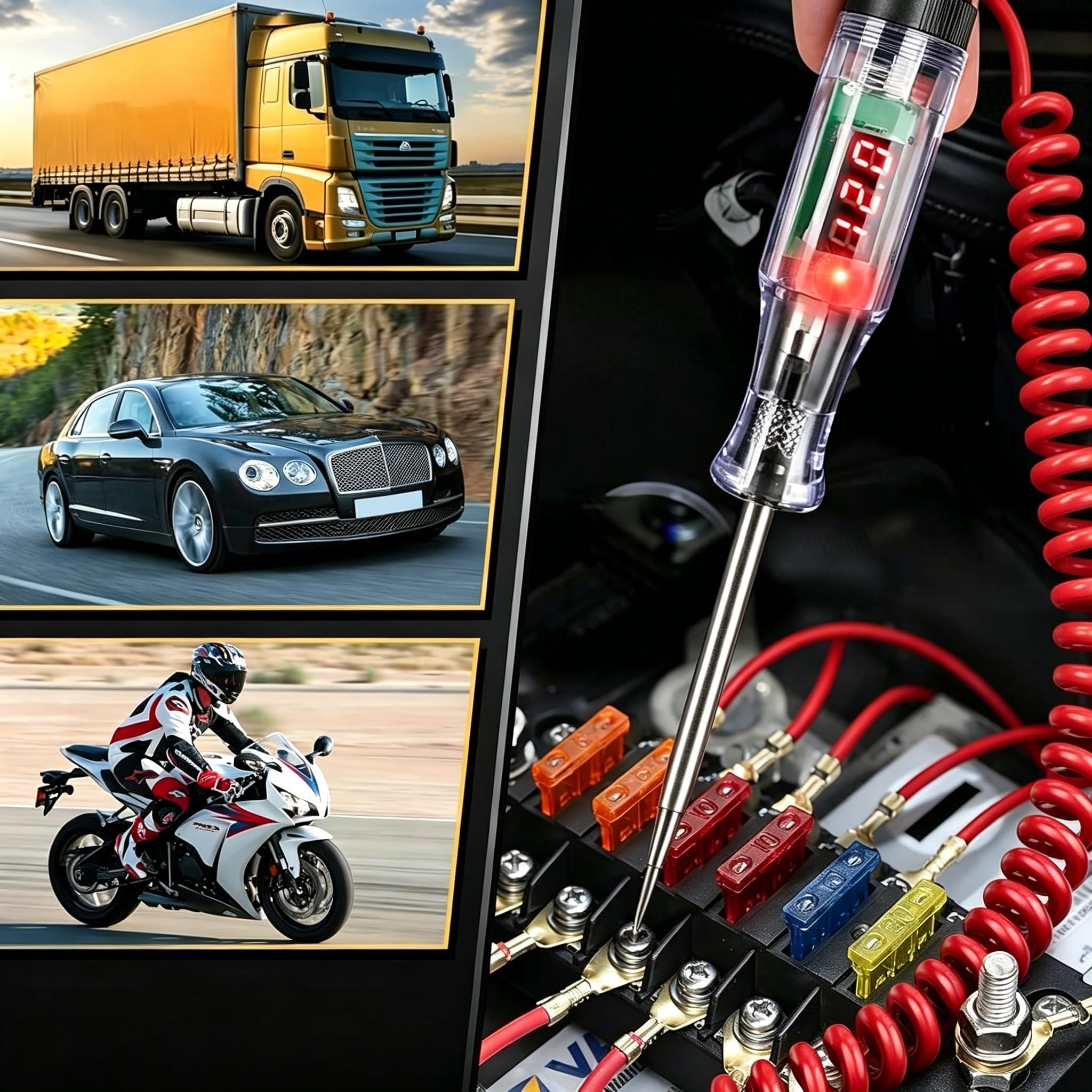 VCC oil-resistant leads and booted clips secure connections and prevent shorts