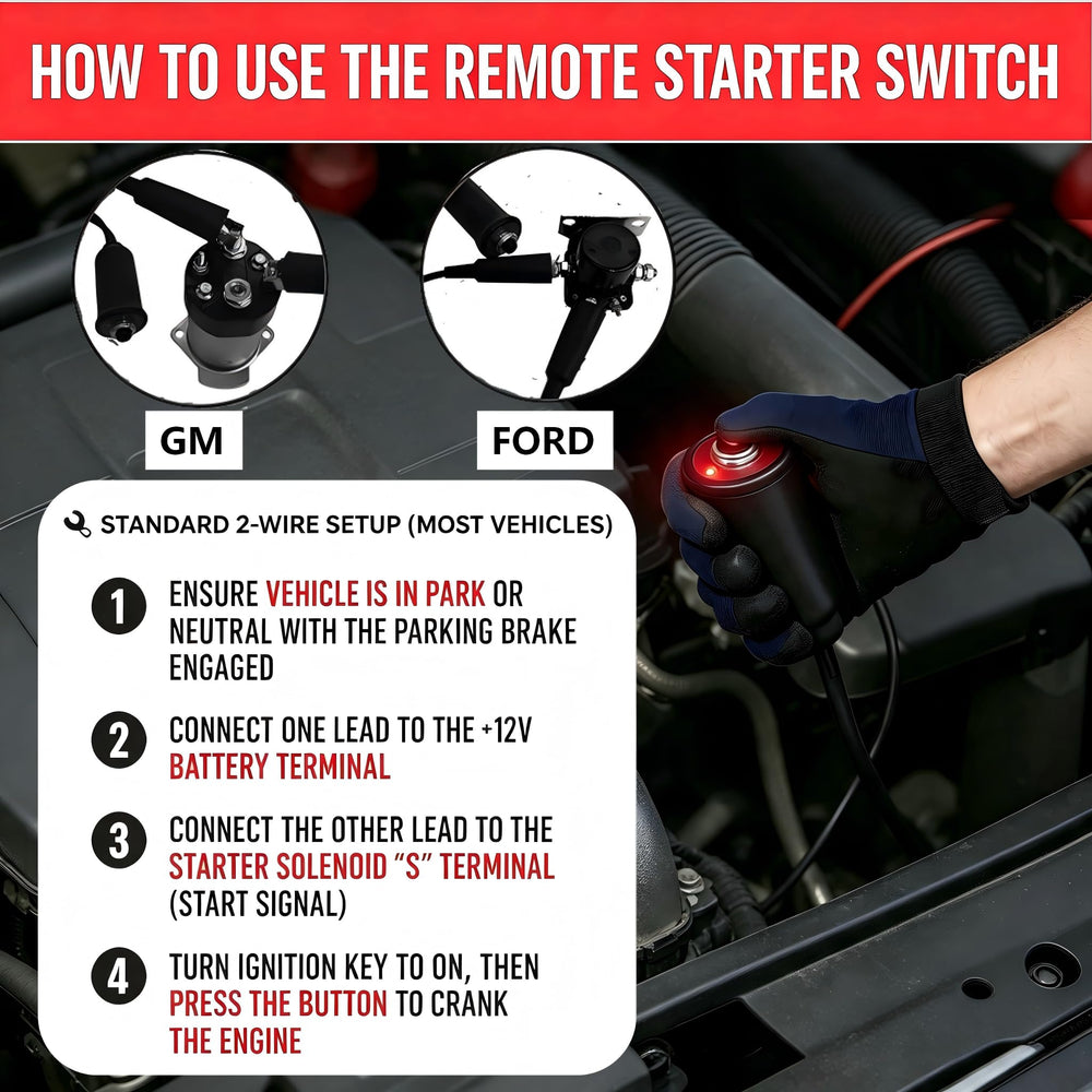 VCC push button close-up highlighting tactile start control