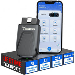 VDIAGTOOL D200 front view showing compact Bluetooth dongle for quick diagnostics