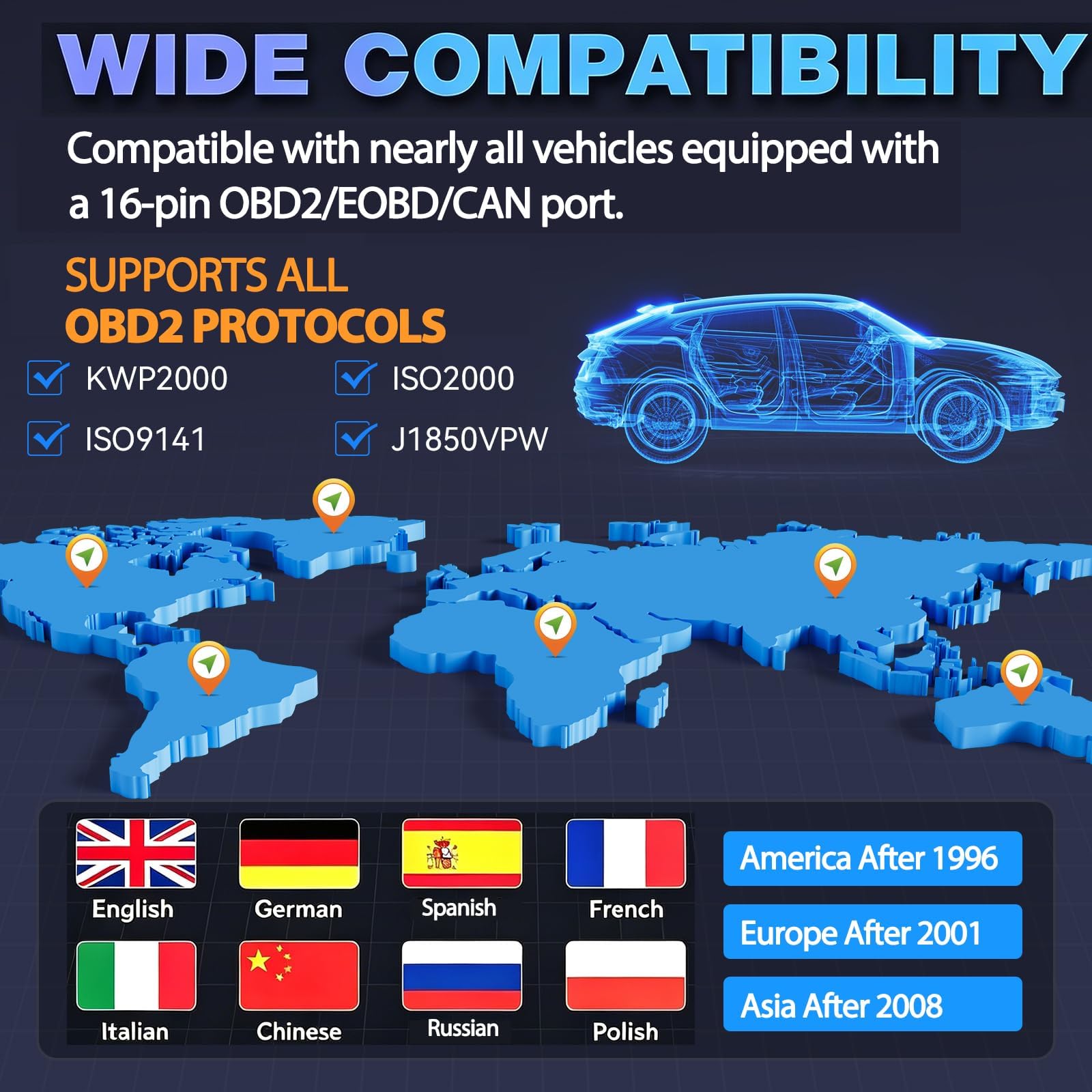 VDIAGTOOL VD30 Pro held in hand to show compact size and easy portability