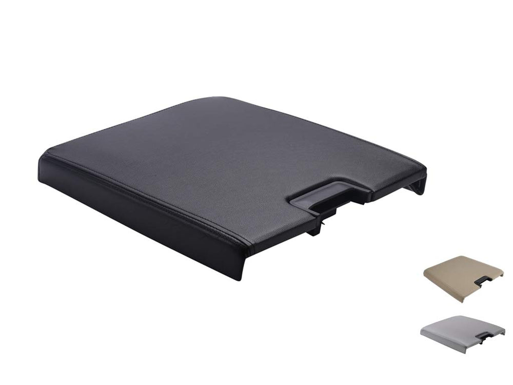VeCarTech center console lid front view showing clean black finish and OEM fit