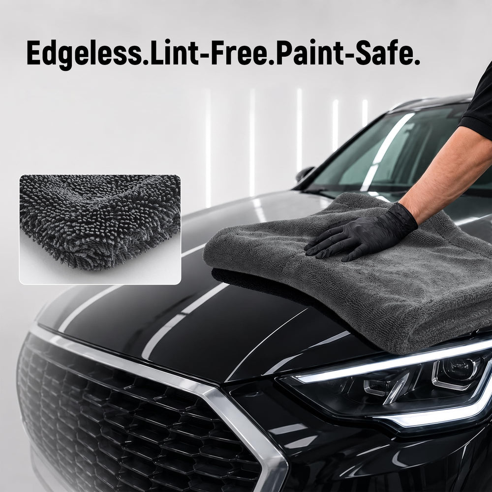 Veco detail towel close-up of twist-loop fibers providing gentle paint protection