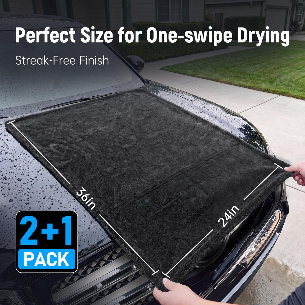Veco small detail towel finishing mirror and trim for streak-free shine