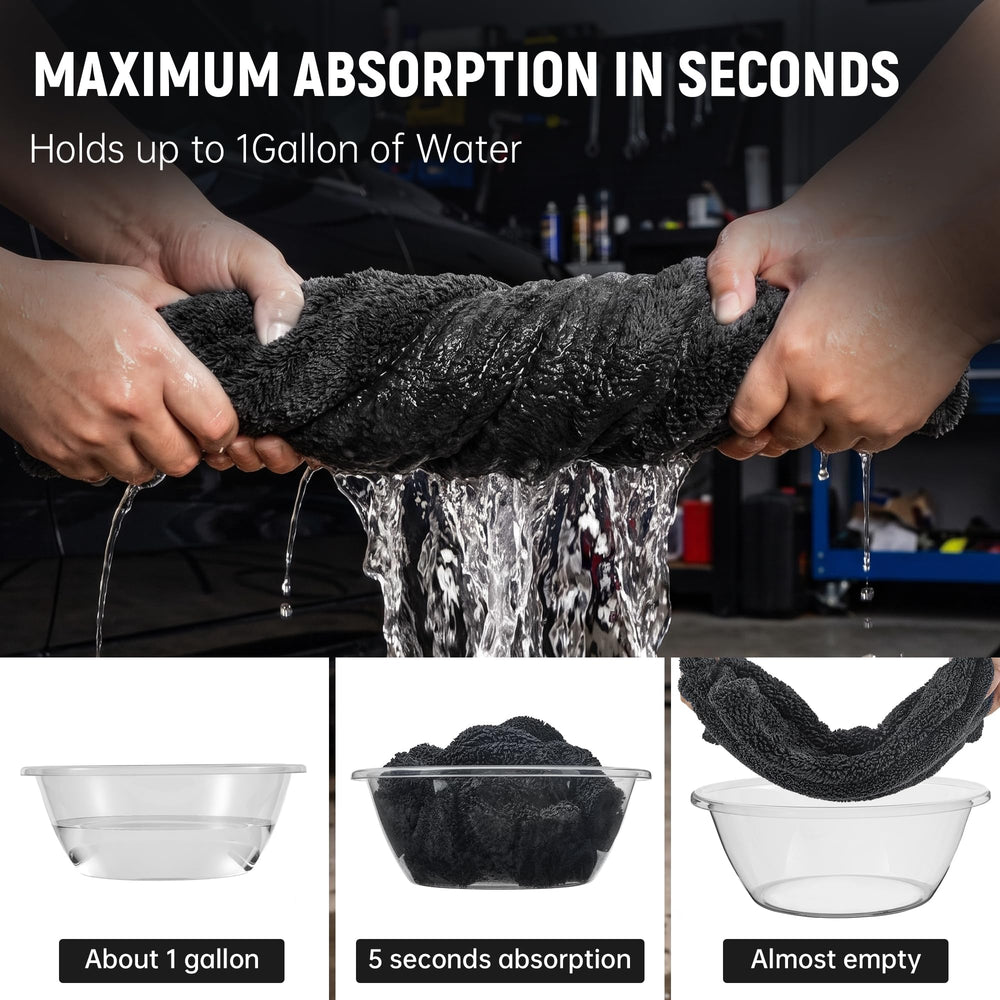 Veco large towel drying a car hood quickly with fewer passes