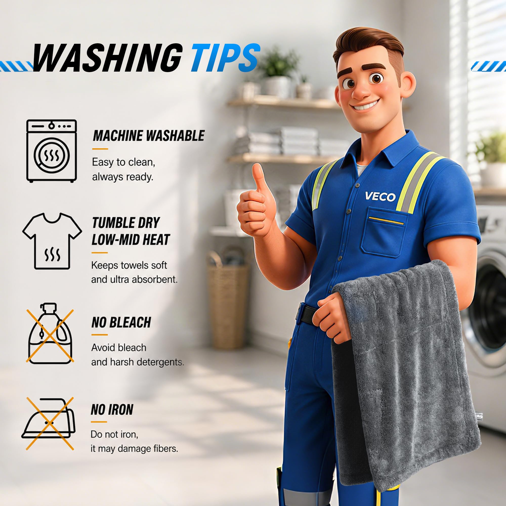 Veco towels drying a car in driveway showcasing full-vehicle drying efficiency