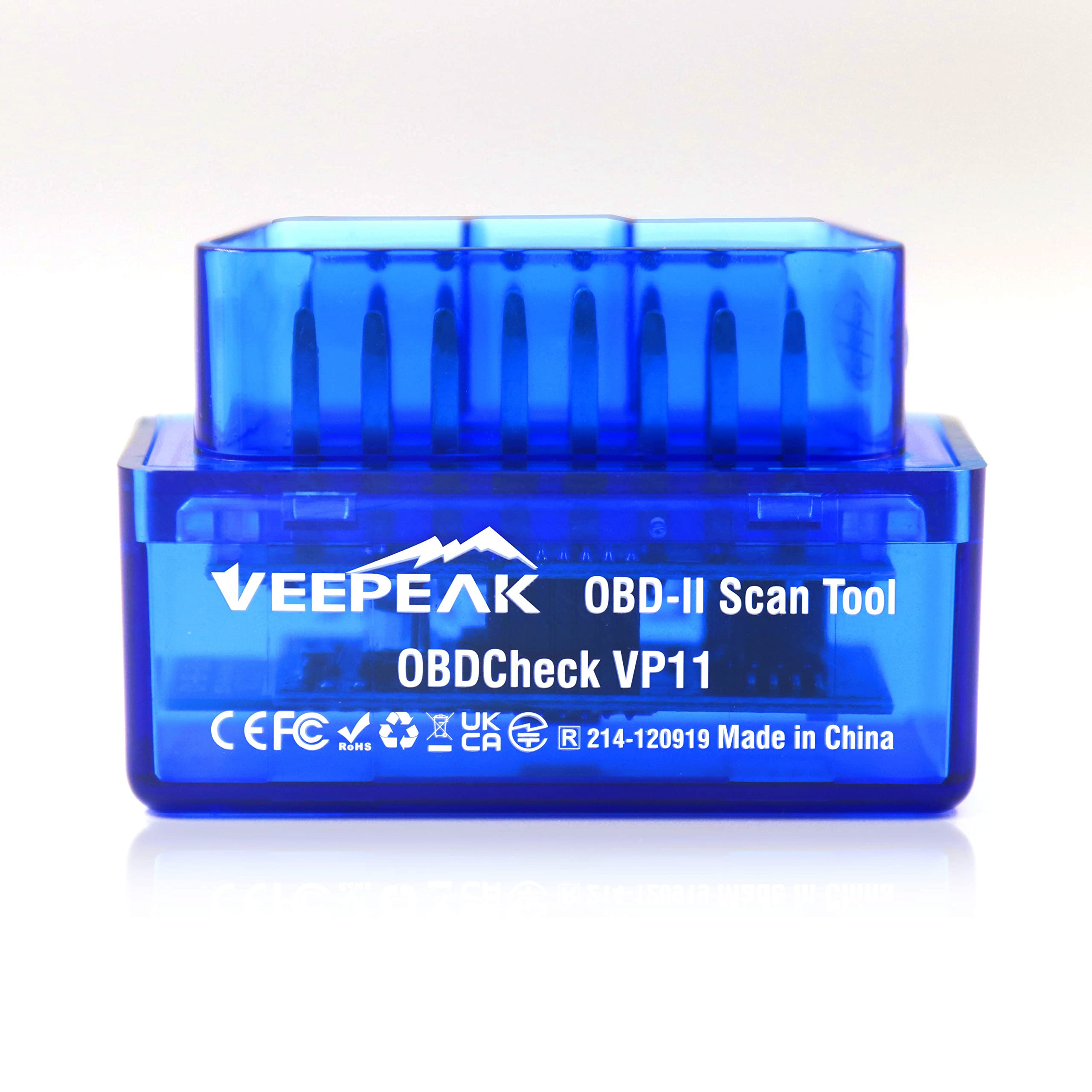 Veepeak mini in garage with technician using phone showing practical use benefit troubleshooting