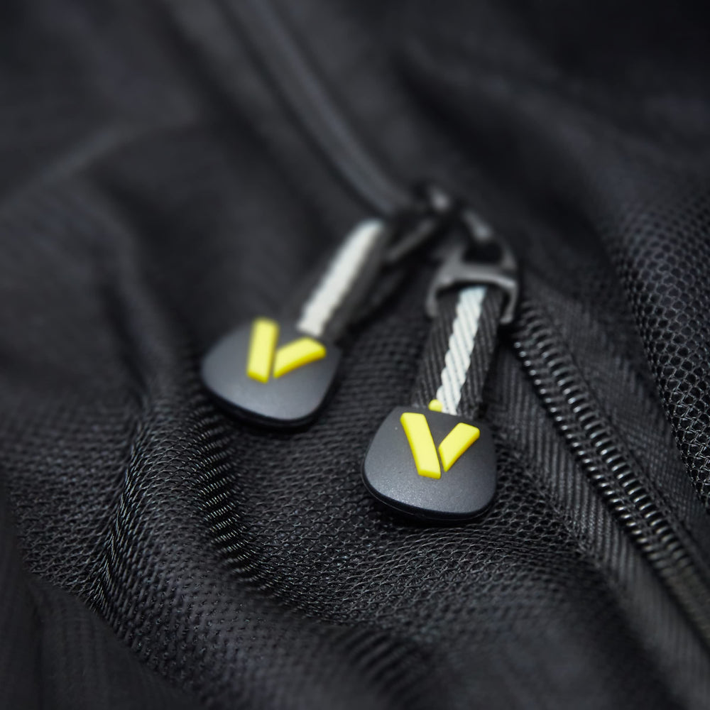 Veer rear basket fabric detail showing water-resistant material benefit