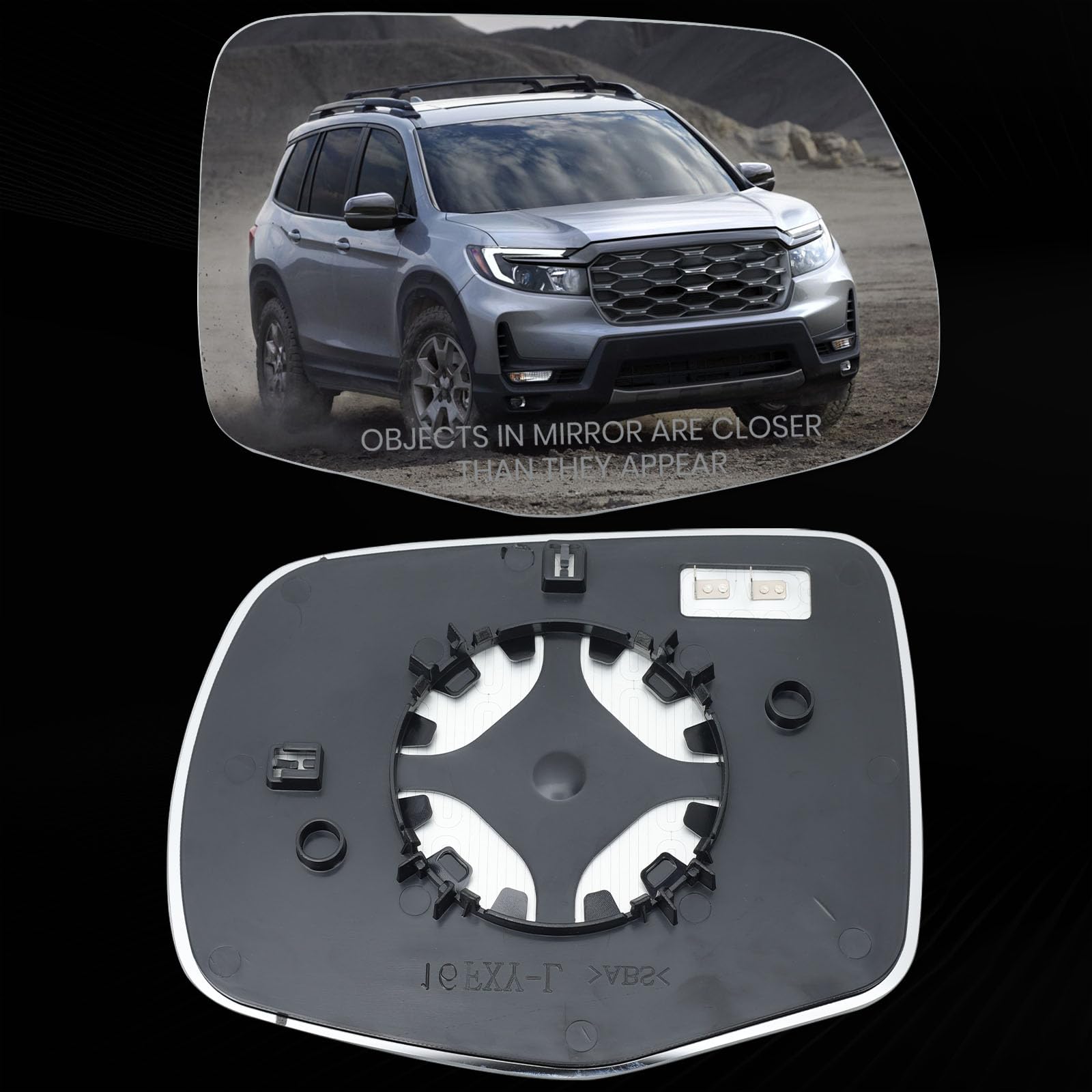 vefix mirror in vehicle life scene showing improved night and wet-weather visibility benefit