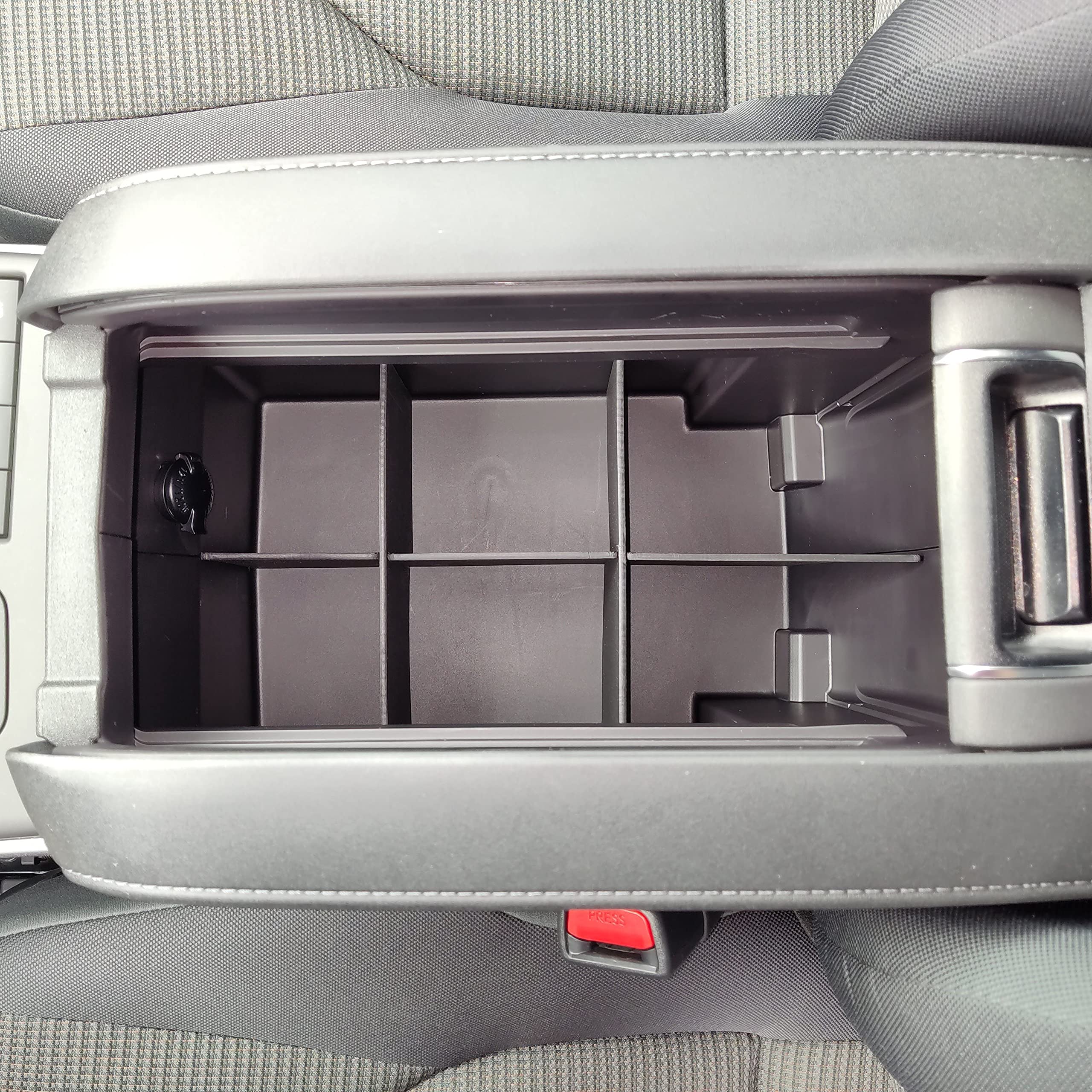 Vehicle OCD close-up of interlocking dividers highlighting secure fit