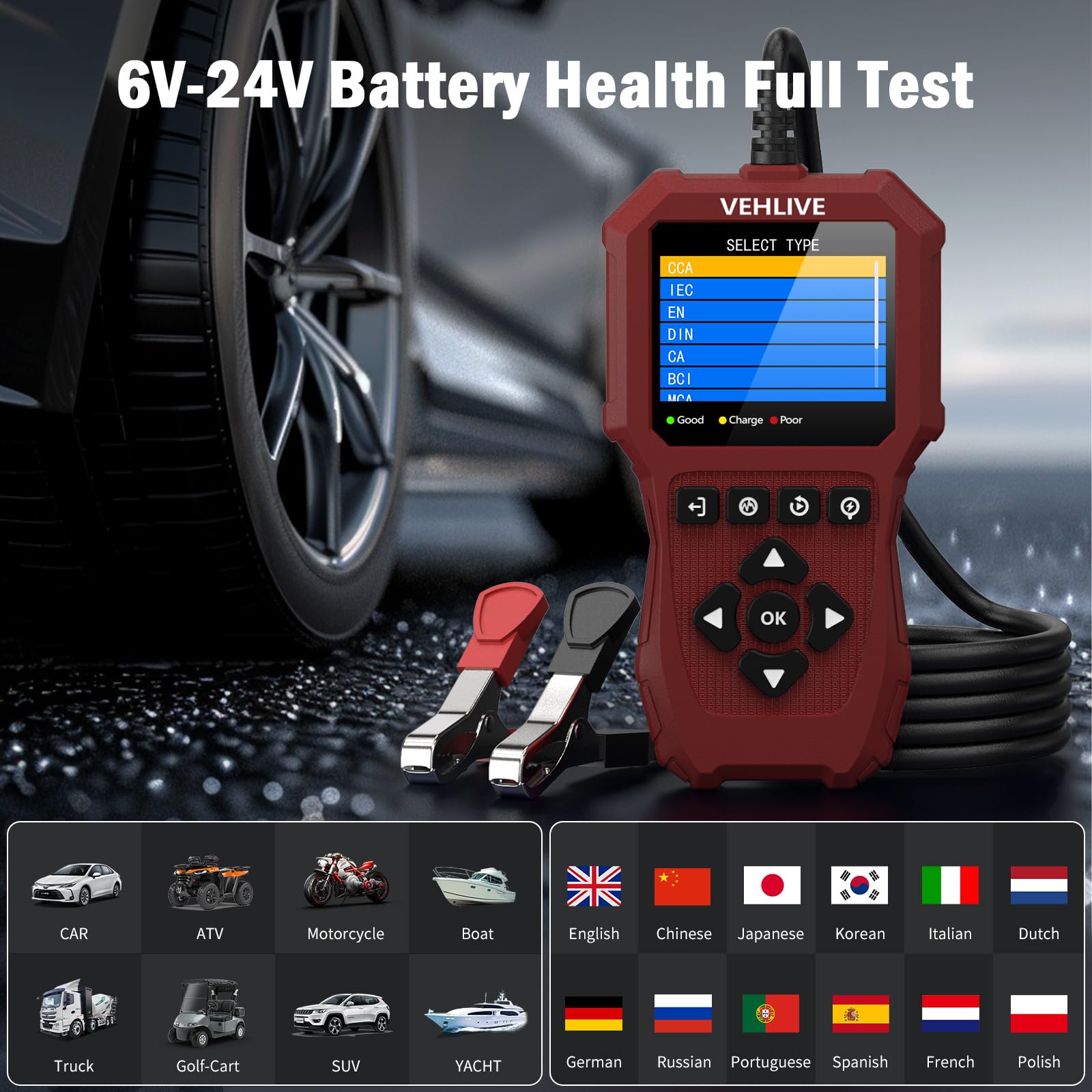 VEHLIVE BT911 retail box with manual and upgrade cable included for setup