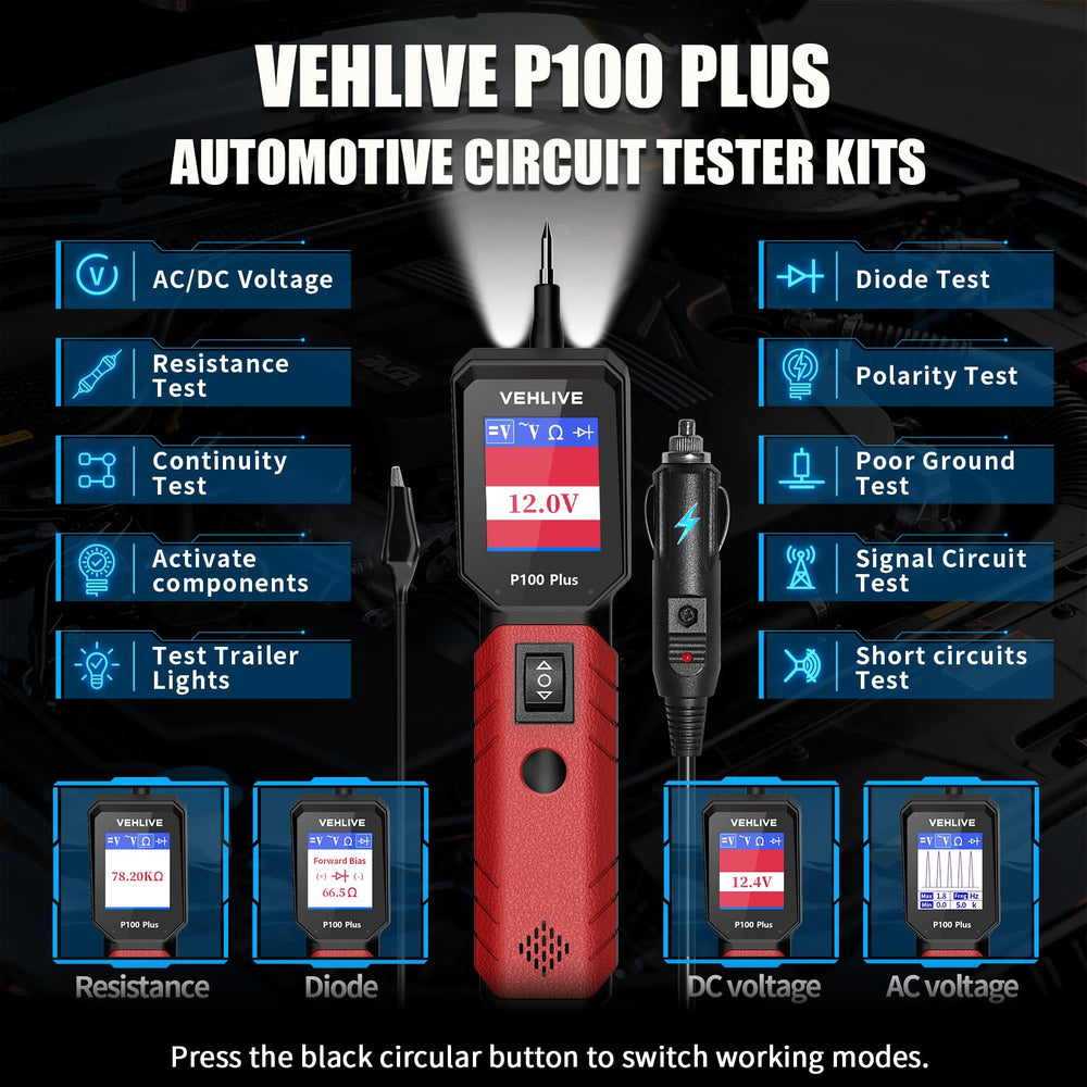VEHLIVE P100 Plus metal probe detail demonstrating corrosion resistance and durability