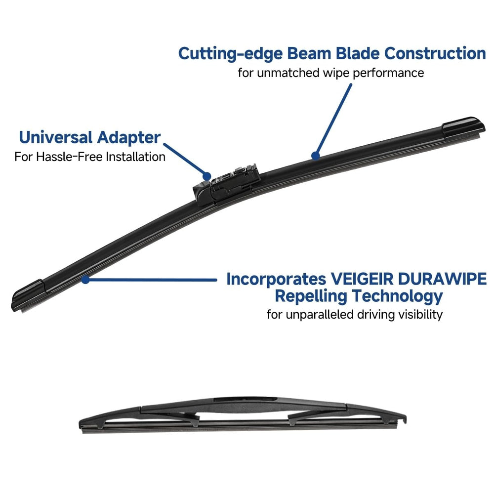 VEIGEIR close-up of rubber blade edge highlighting smooth, streak-reducing wipe