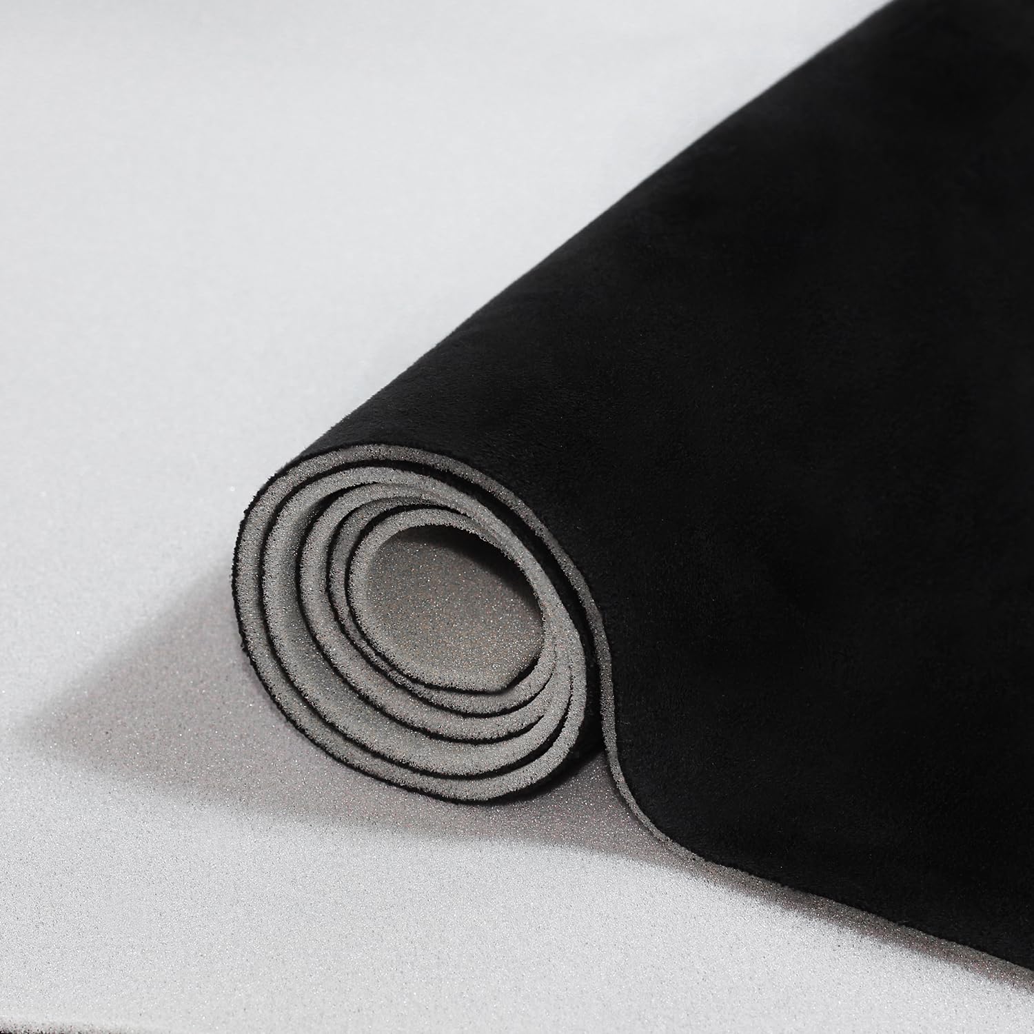 VelaStrides front view of black suede headliner panel showing clean edge and fit benefits