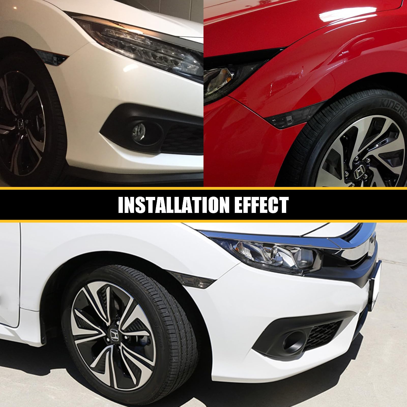 Venyeeda installed on Civic front corner showing improved visibility benefit