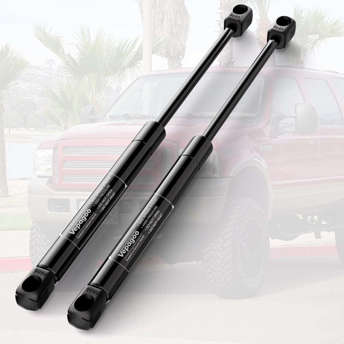Vepagoo 6421 front packaging showing replacement rear window struts and fitment details