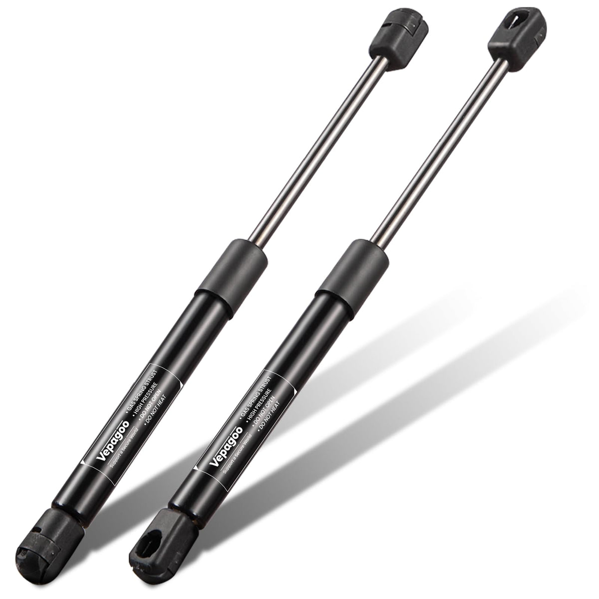 Vepagoo front view of two replacement struts showing fit and finish benefits