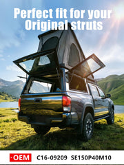 Vepagoo gas strut installed in camper shell demonstrating smooth opening and holding