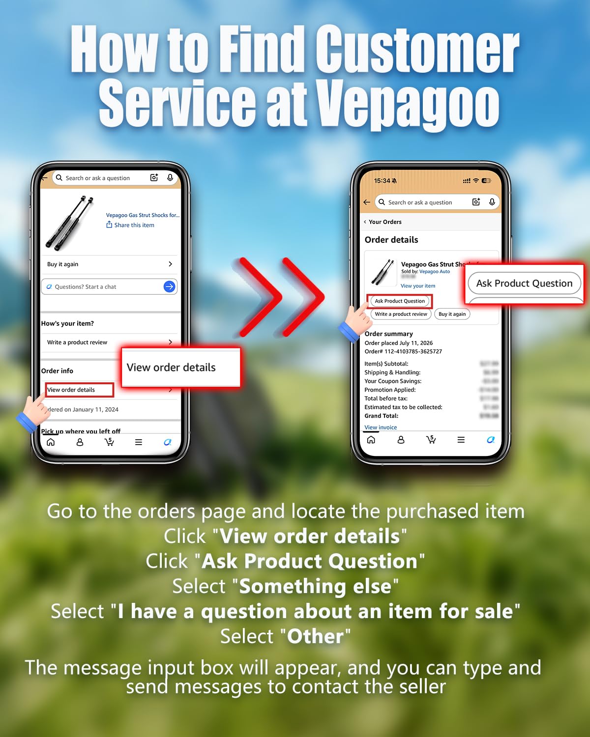 Vepagoo packaging and label showing part number and replacement clarity benefit