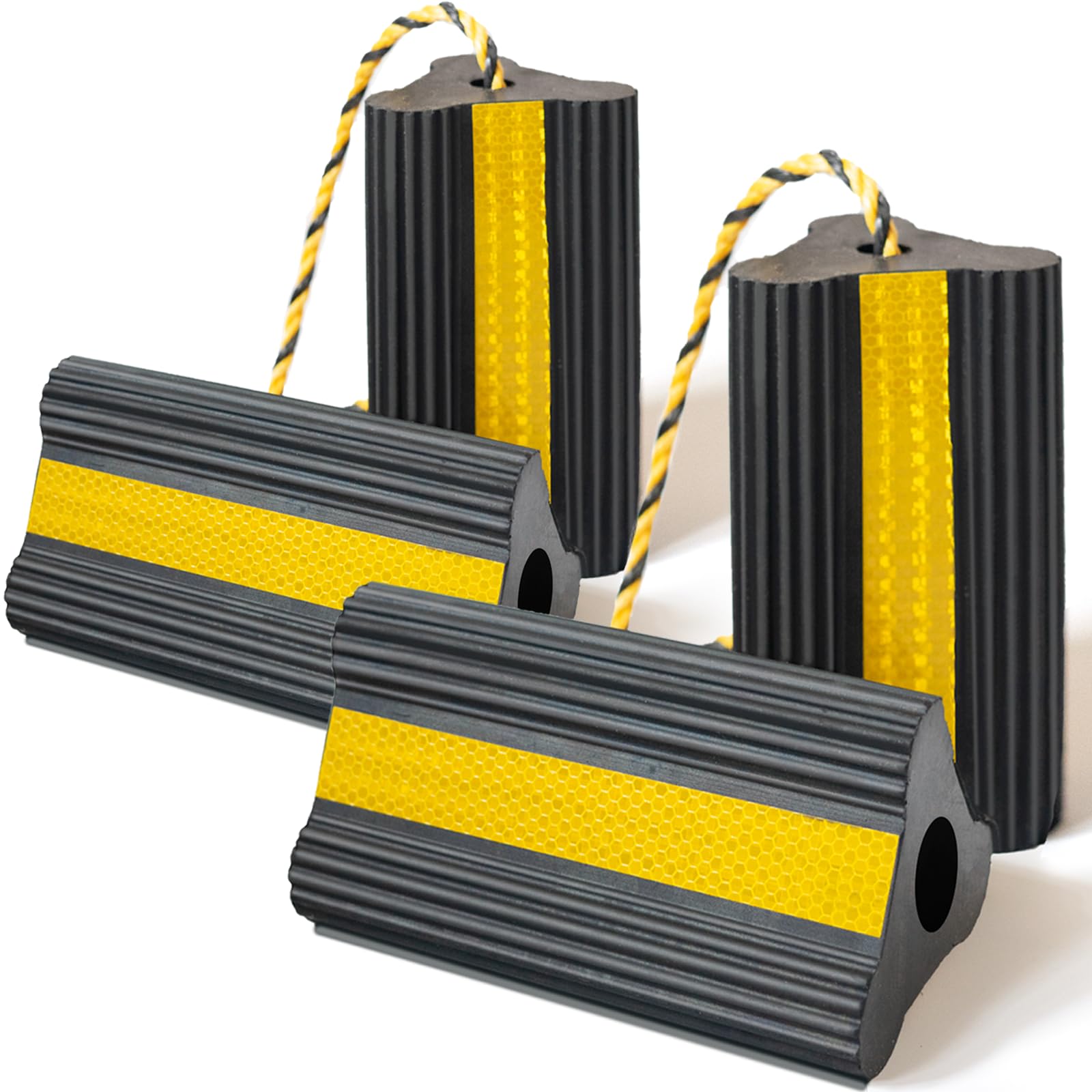 Vervelette front packaging showing four chocks and rope for reliable vehicle stability