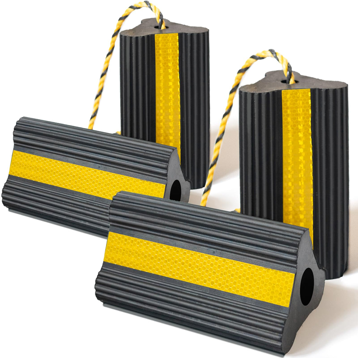 Vervelette front packaging showing four chocks and rope for reliable vehicle stability